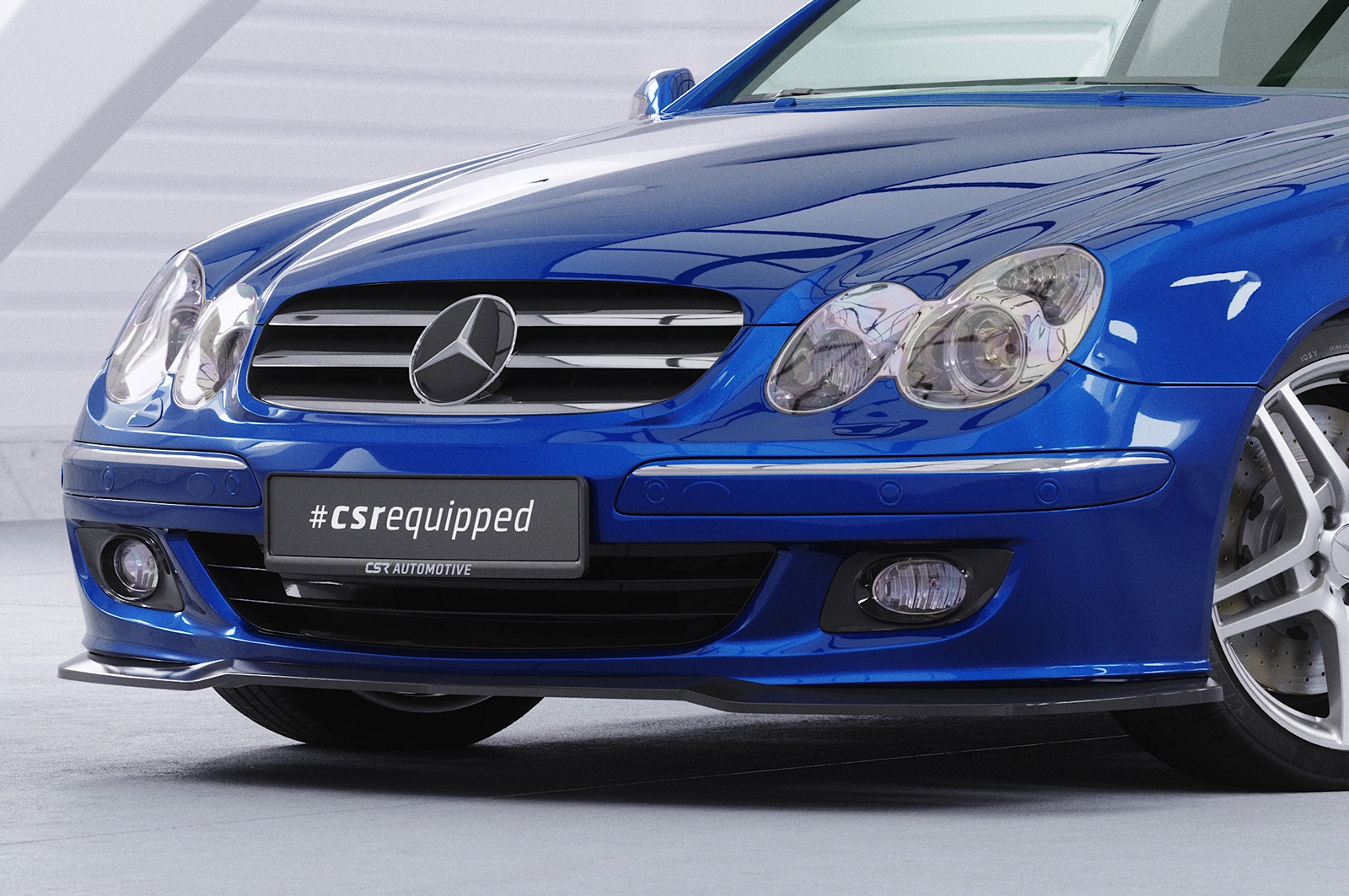 Voorspoiler passend voor Mercedes-Benz CLK A209 / C209 Glans Zwart van CSR Automotive (2005-2009 Facelift)