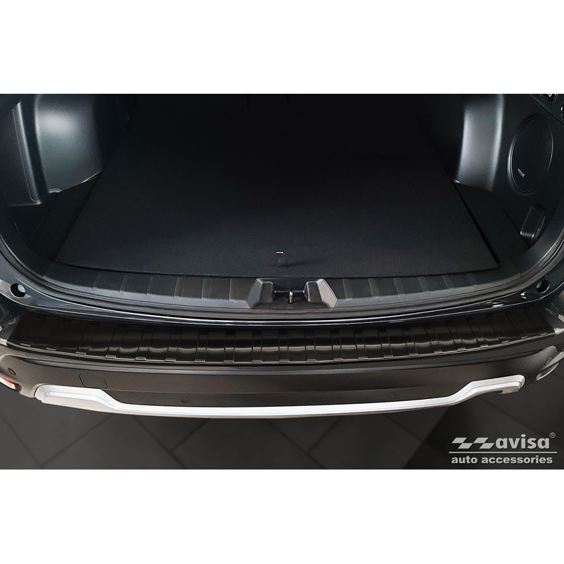 Black Stainless Steel Rear bumper protector  Subaru Forester (SK) 2018-2024 'Ribs'