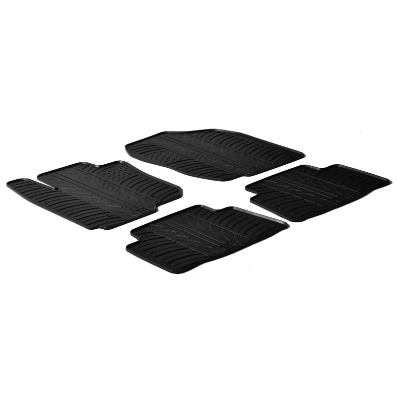 Rubber car mats set  Toyota Rav4 (T profile 4-pieces + mounting clips) 2005-2013