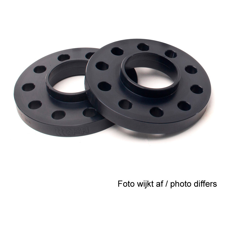 H&R DR-System Wheel spacer set 14mm per axle - Bolt pattern 5x114,3 - Hub 66,0mm - Bolt size M12x1,5 -  Dacia - Black