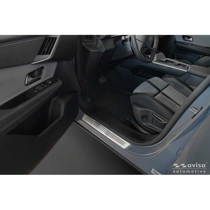 Avisa Inox door sill protectors  Mitsubishi Opel Grandland (EV) 2024- - 'Lines' - 4-pieces