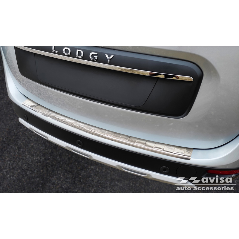 Stainless Steel Rear bumper protector  Dacia Lodgy 2012-2017 & FL 2017- 'Ribs'