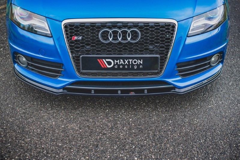 Voorspoiler passend voor Audi S4 / A4 S-Line B8 Glanzend Zwart