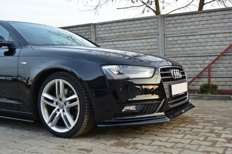 Voorspoiler passend voor Audi A4 B8 FL V.2 Glanzend Zwart