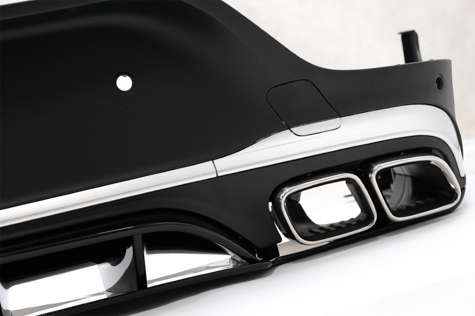 Diffuser passend voor Mercedes GLC C253 (2020-..) Coupe Facelift GLC63 incl. Uitlaat Stukken