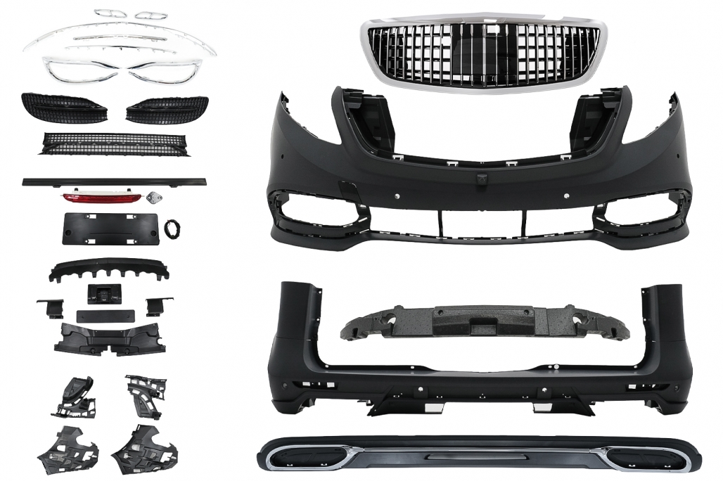 Bodykit passend voor Mercedes V-Klasse W447 15-19 Antraciet Grijs gespoten