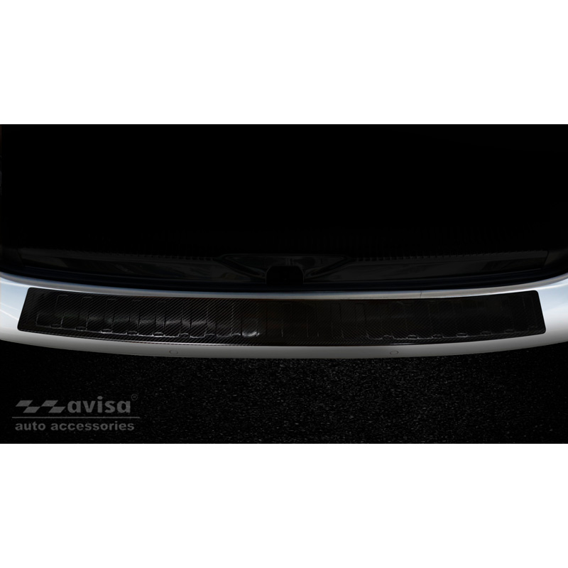 Real 3D Carbon Rear bumper protector  Volkswagen Transporter T6 2015- (with rear hatch) 'Ribs'