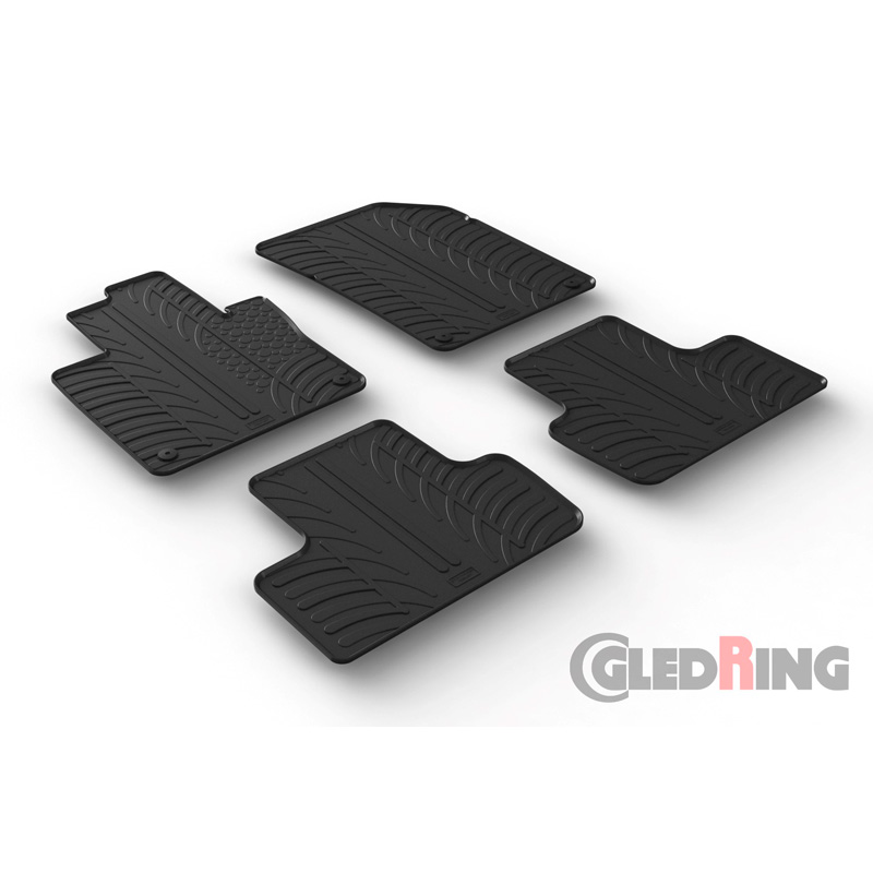 Rubber car mats set  Volvo XC60 2017- (T profile 4-pieces + mounting clips)