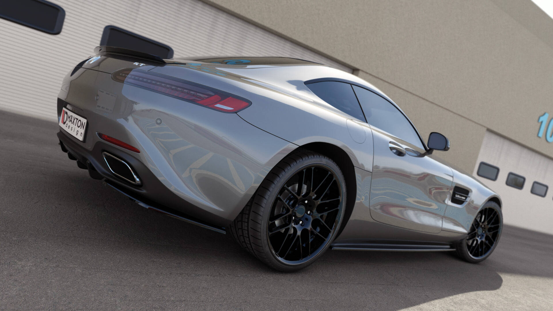 Diffuser passend voor Mercedes AMG GT / GT S C190 Glans Zwart