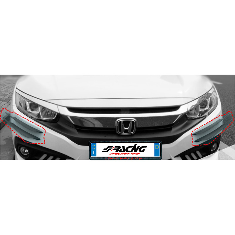 Simoni Racing Set universal front bumper 'canards' - black - 4 pieces