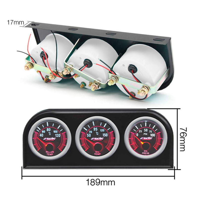 Simoni Racing DIN Panel Metal for 3x52 mm instruments black
