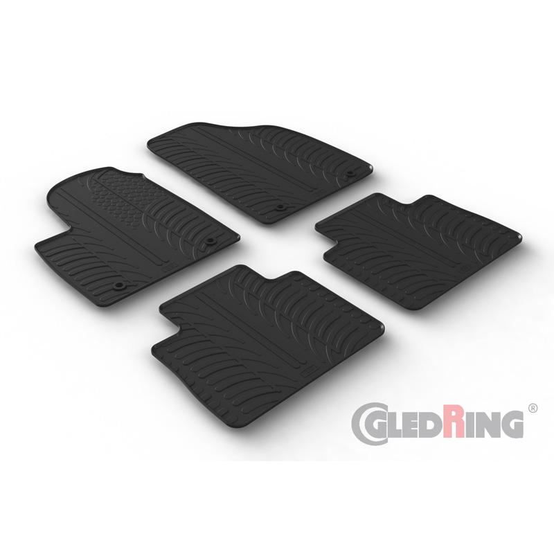 Rubber car mats set  MG (E)HS Plug-in-Hybrid 2019- (manual) (T profile 4-pieces)