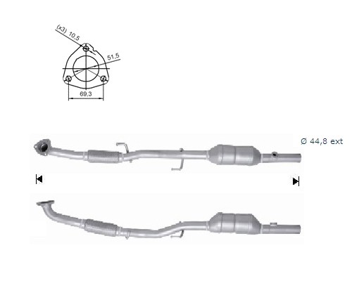 Seat CORDOBA 1.4i 16V 1390 cc 63 Kw / 86 cv BXW Magnaflow CAT Bo