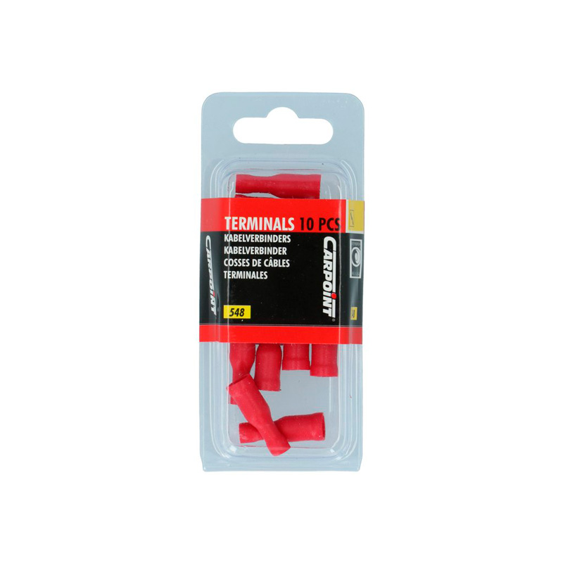 Carpoint Female Auto Bullet Terminals 548 Red Blister 10-pieces