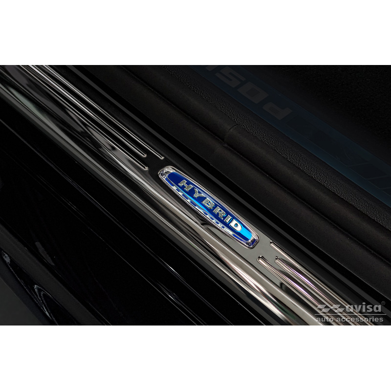 Black Inox door sill protectors  BMW X6 G06 2019- 'Hybrid' - 4-pieces