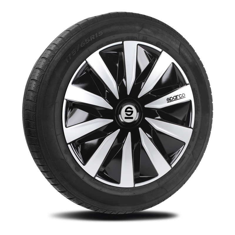 Sparco Wheel Covers Lazio - 14-inch - Black/Silver - Set of 4 pieces