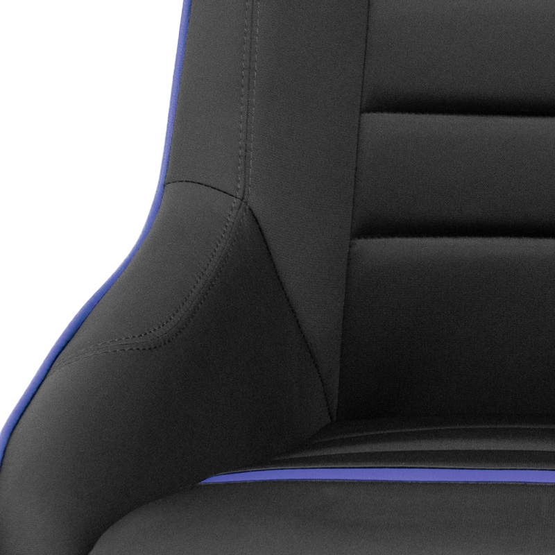Sport seat 'Classic RS' - Black/Blue - Non-reclinable back-rest + Integrated head-rest - incl. slides