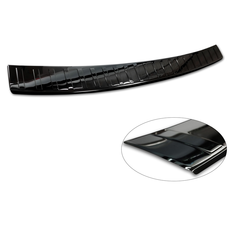 Black Mirror Stainless Steel Rear bumper protector  Skoda Karoq Facelift incl. Sportline 2022- 'Ribs'
