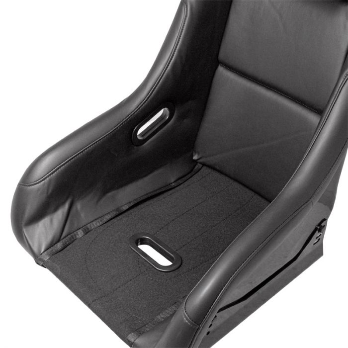 Sport seat 'MO' - Black Synthetic leather - Non-reclinable fibreglass back-rest - incl. slides