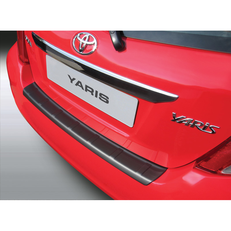 ABS Rear bumper protector  Toyota Yaris 3/5 doors 9/2011-8/2014 'Ribbed' Black