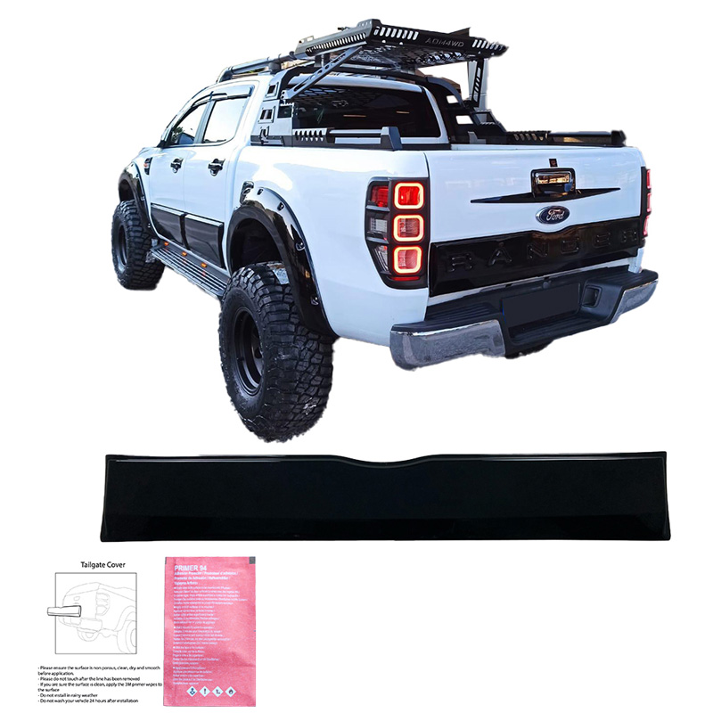 Tailgate Cover  Ford Ranger T6/T7/T8 2012-2022 - Version 3 - Gloss black