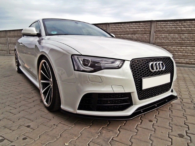 Voorspoiler passend voor Audi RS5 8T /  8T FL Glanzend Zwart