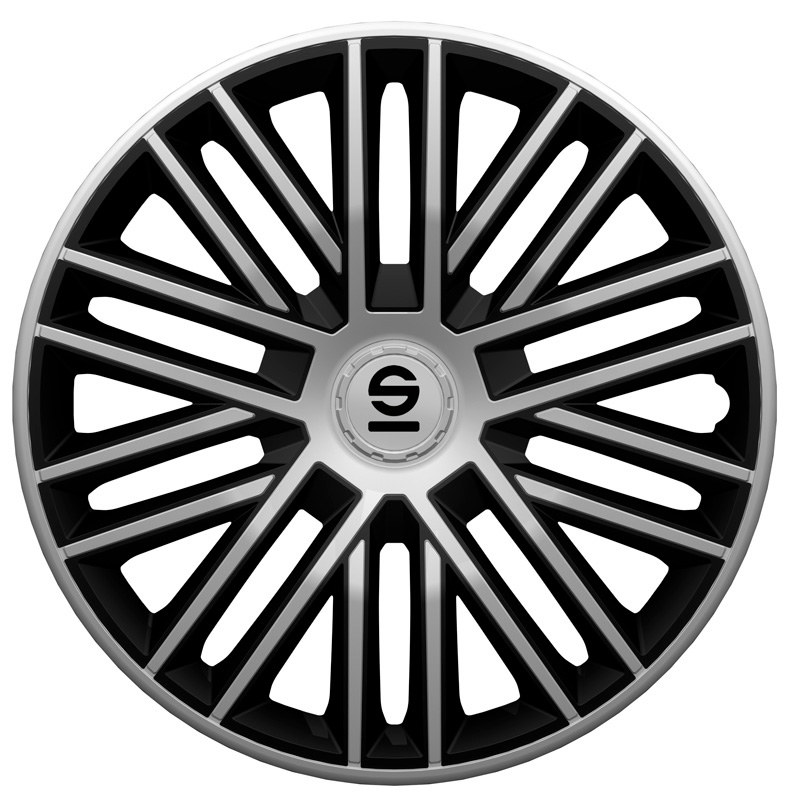 Sparco Wheel Covers Bergamo - 15-inch - Silver/Black - Set of 4 pieces