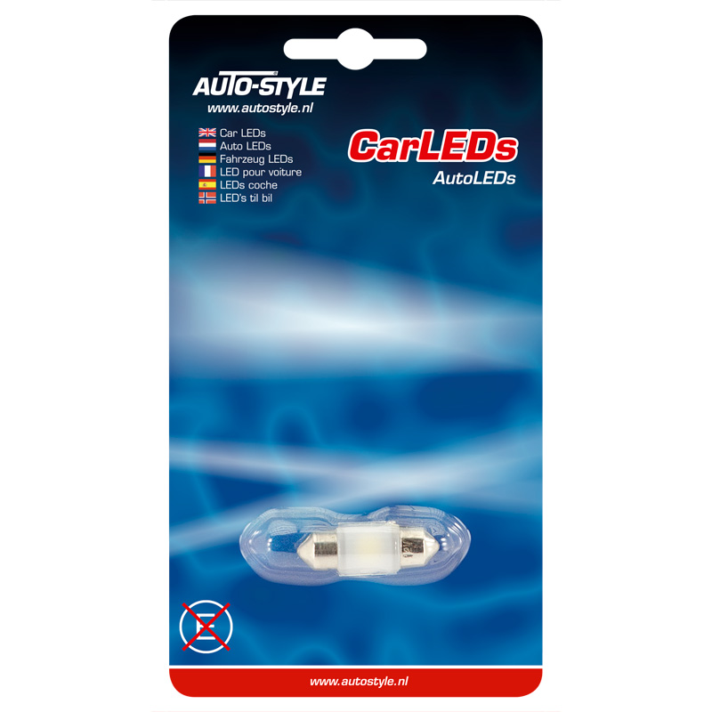 Festoon 3D SuperLED Bulb 12V/1W White 10x31mm, single piece (8000K)