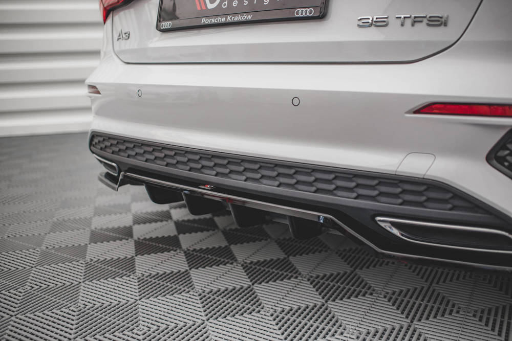 Diffuser passend voor Audi A3 8Y S-line Maxton Glans Zwart