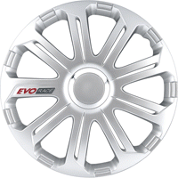 Wheelcover set EVO Race 15'' Silver/Chrome Ring/Logo