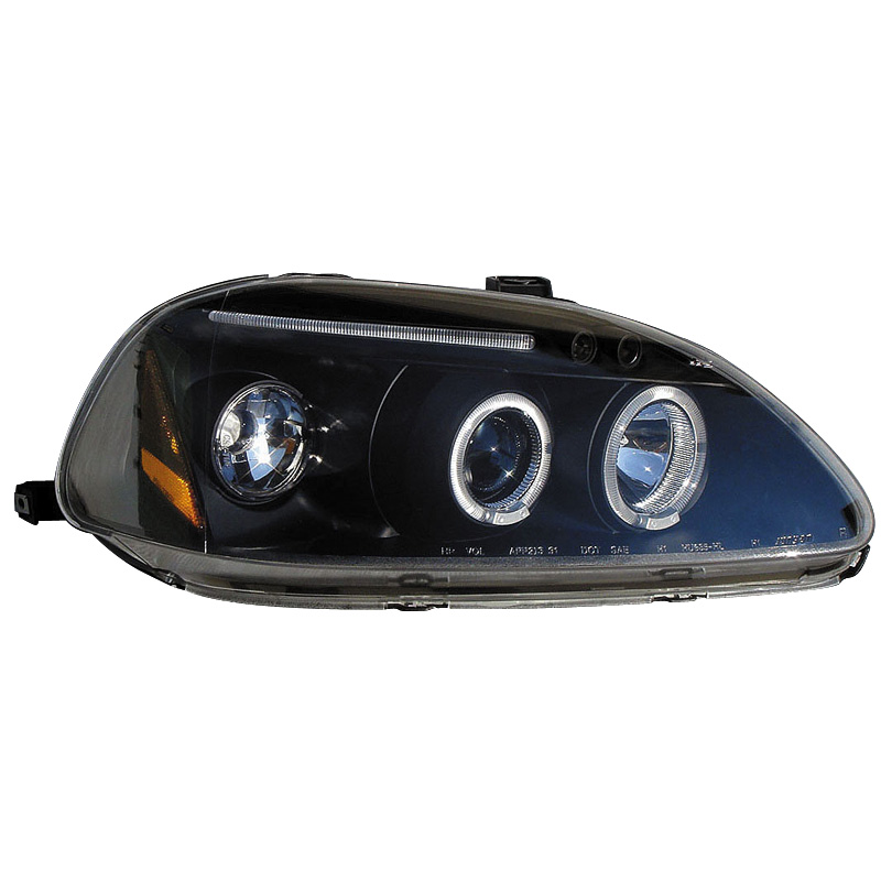 Set Headlights  Honda Civic 1996-1999 - Black - incl. Halos