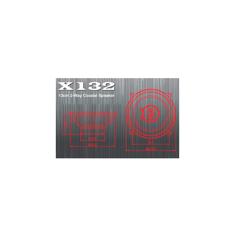 Excalibur X132 - 5.25'' (13cm) 2-Way Coaxial 300W Car Speakers