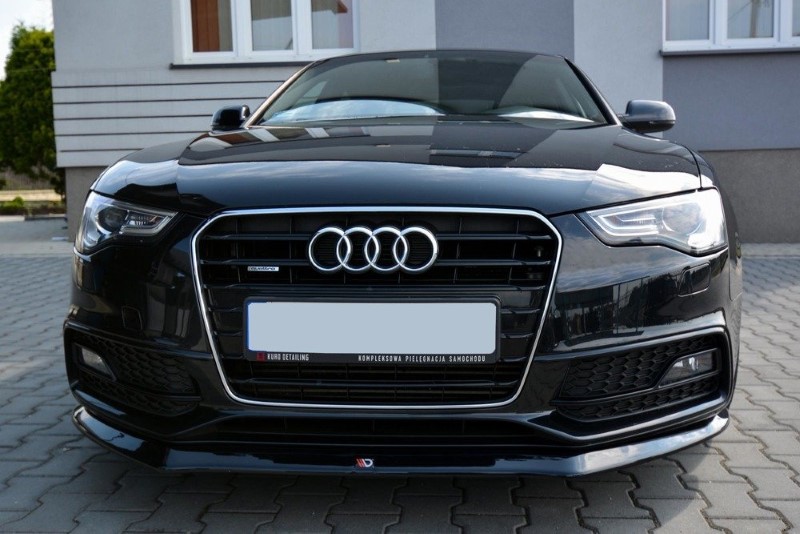 Voorspoiler passend voor Audi S5 / A5 S-Line 8T FL V.1 Glanzend Zwart