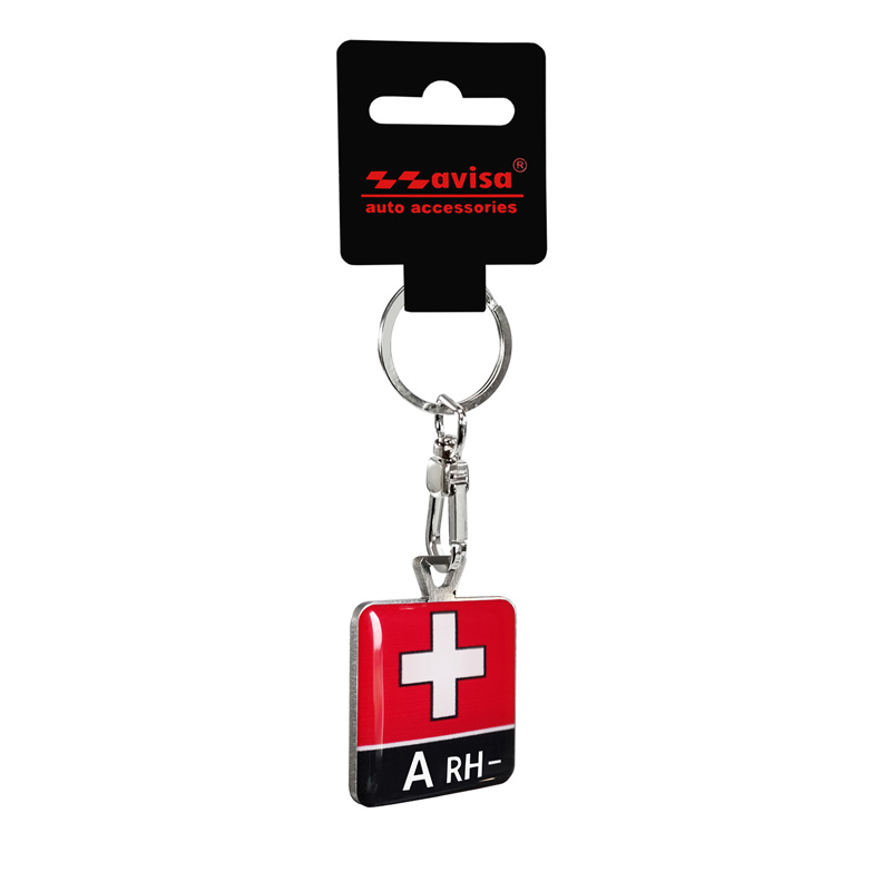 Stainless steel key chain - 'Blood Type' A RH-