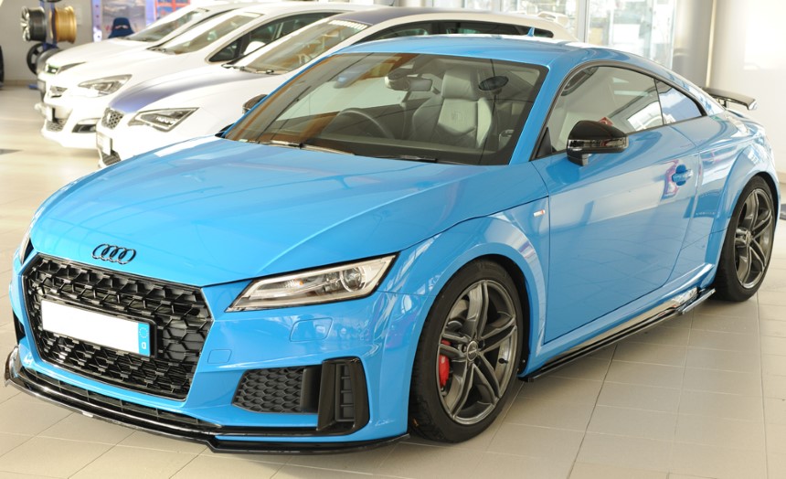 Zijskirts passend voor Audi TT  8S S-line/TTS/TT-RS (19mm hoog) Rieger glans zwart