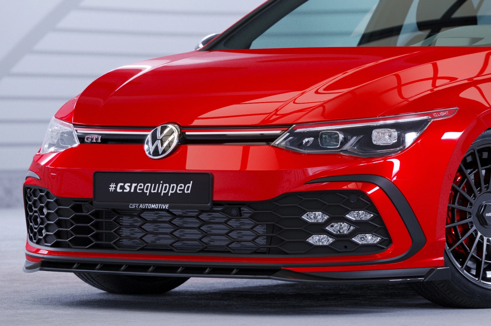 Voorspoiler passend voor VW Golf 8 (Typ CD) GTI/GTD/GTE/R-Line glans zwart – CSR Automotive (12/2019–)