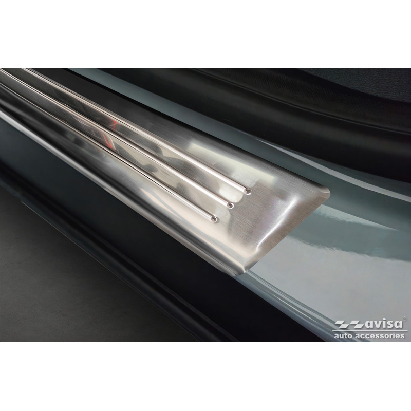 Stainless Steel Door sill protectors  Ford Tourneo Courier II 2023- 'Lines' - 4-pieces