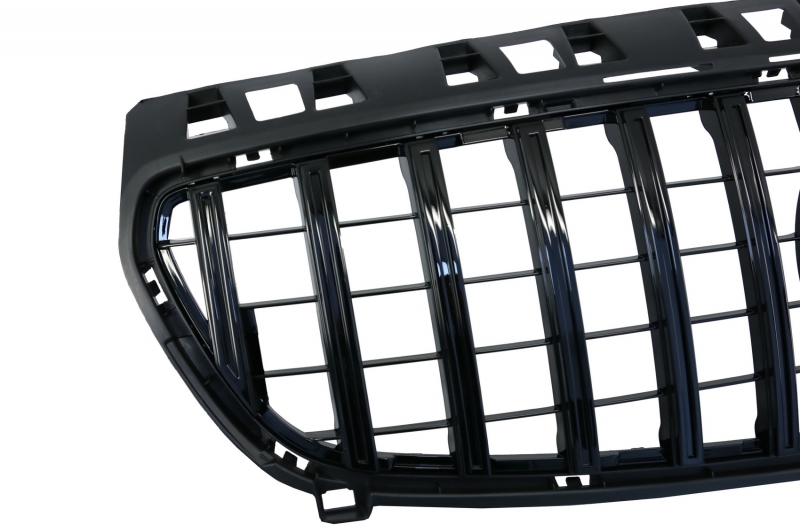Grill passend voor Mercedes A-Klasse W176 12-15 Zwart Glans