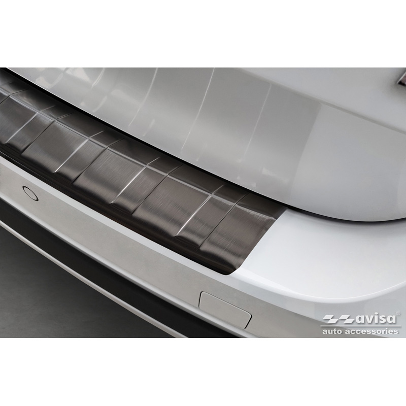 Black Stainless Steel Rear bumper protector  Skoda Octavia Scout (NX5) 2020- 'Ribs'