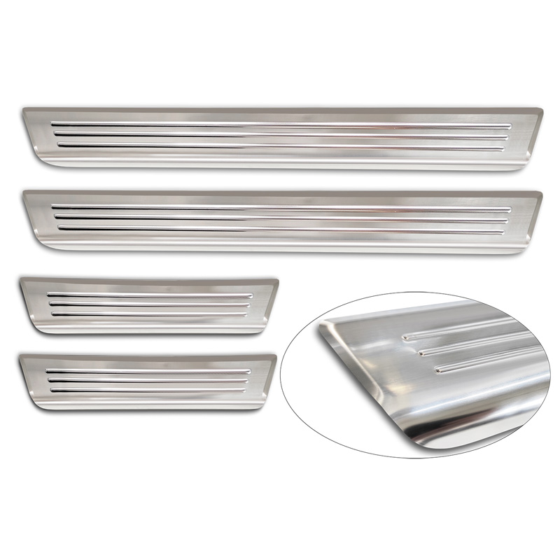 Stainless Steel Door sill protectors  Toyota Yaris 2020- incl. Facelift, excl. GR / Toyota Yaris Cross 2021- / Toyota C-HR II 2023- 'Lines' - 4-pieces