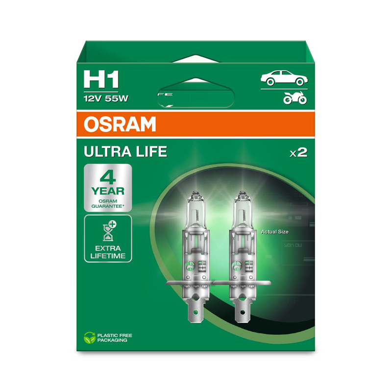 Osram Ultra Life Halogen bulbs - H1 - 12V/55W - set of 2 pieces
