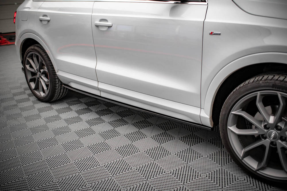 Zijskirts passend voor Audi Q3 S-Line 8U FL Maxton Glans Zwart