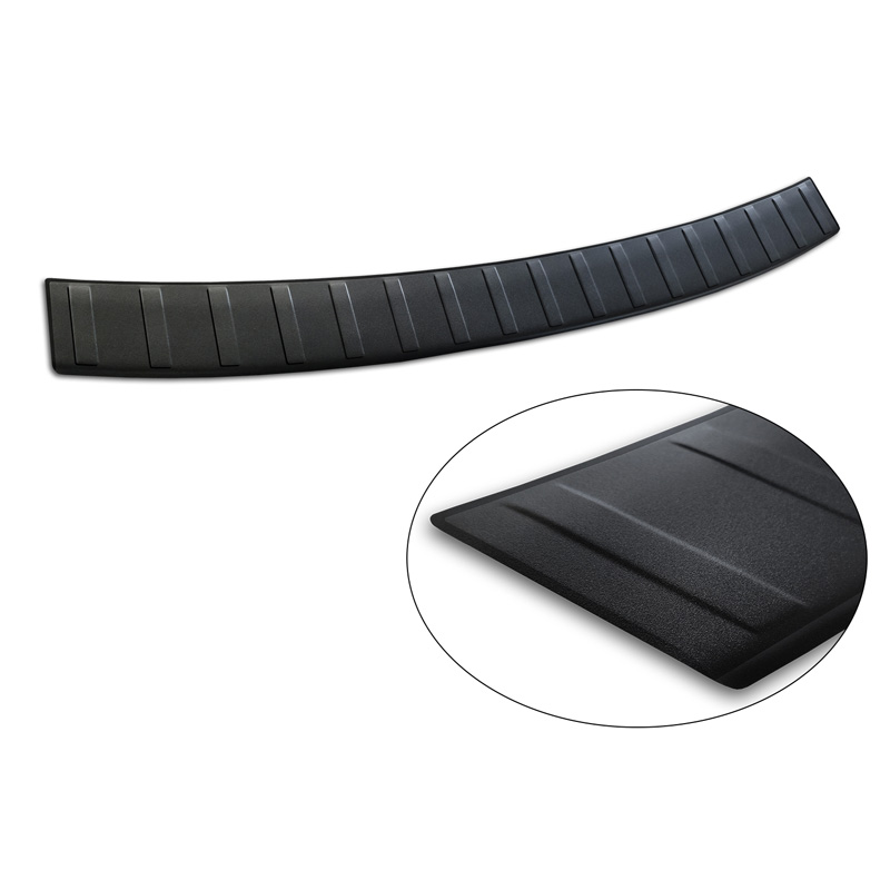 Matt Black Stainless Steel Rear bumper protector  Skoda Octavia III Combi (5E5) Facelift 2017-2020 'Ribs'