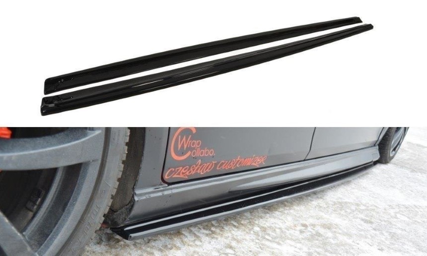 Zijskirts passend voor Seat Leon 1P Maxton Design glans zwart
