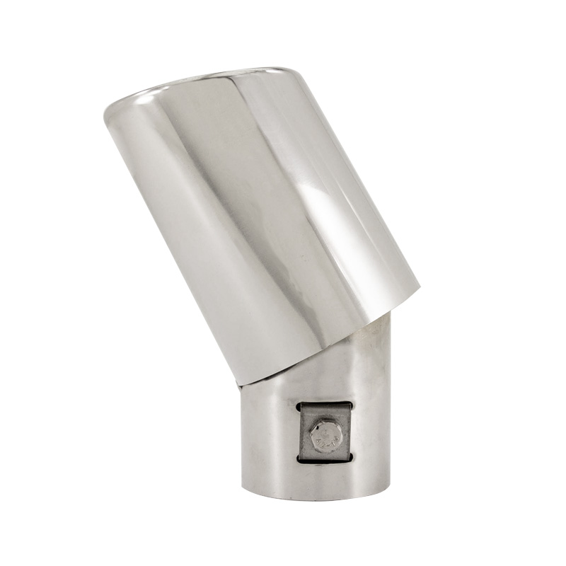 Simoni Racing Exhaust Tip Oval/Slanting Inox - 87x66xL150 - Installation ->48mm