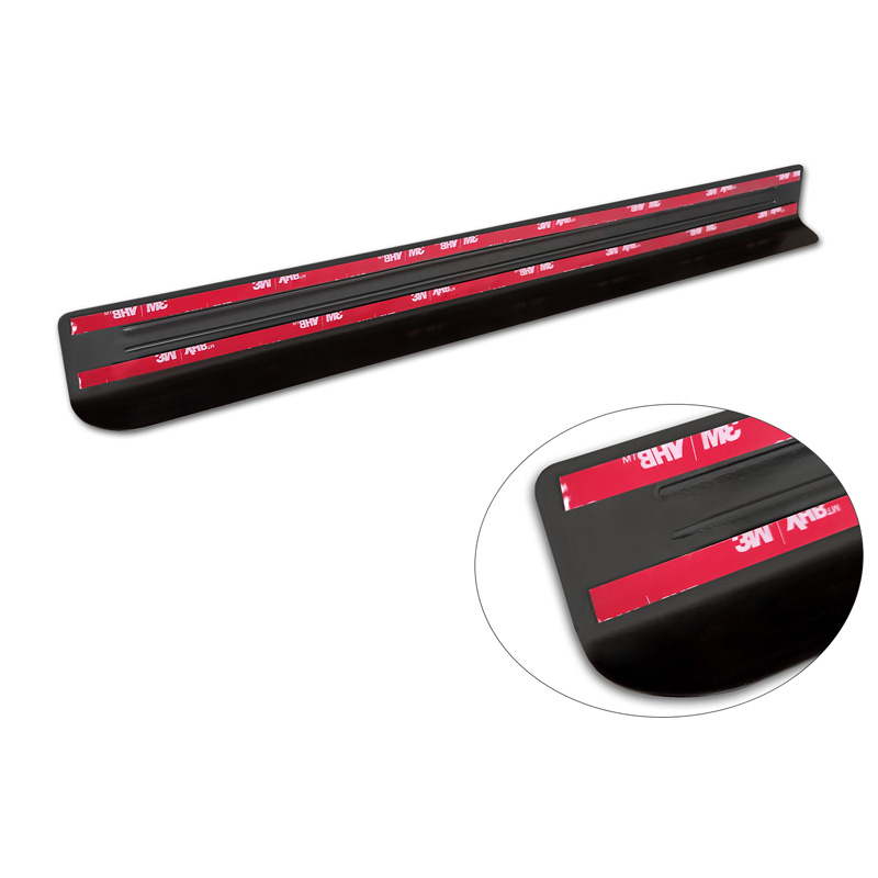 Black Inox door sill protectors  Volkswagen ID.Buzz 2022- - 'Lines' - 2-pieces