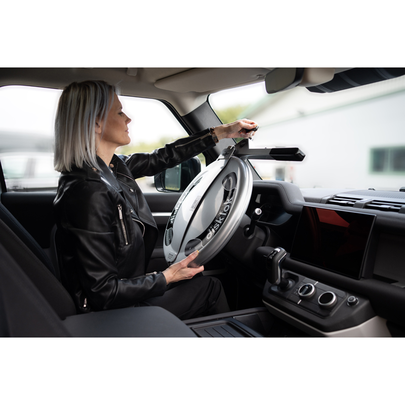 Disklok Steering Wheel Lock 'Gold Edition' - Size Medium - 39-44cm - Silver - SCM MP-03 approved
