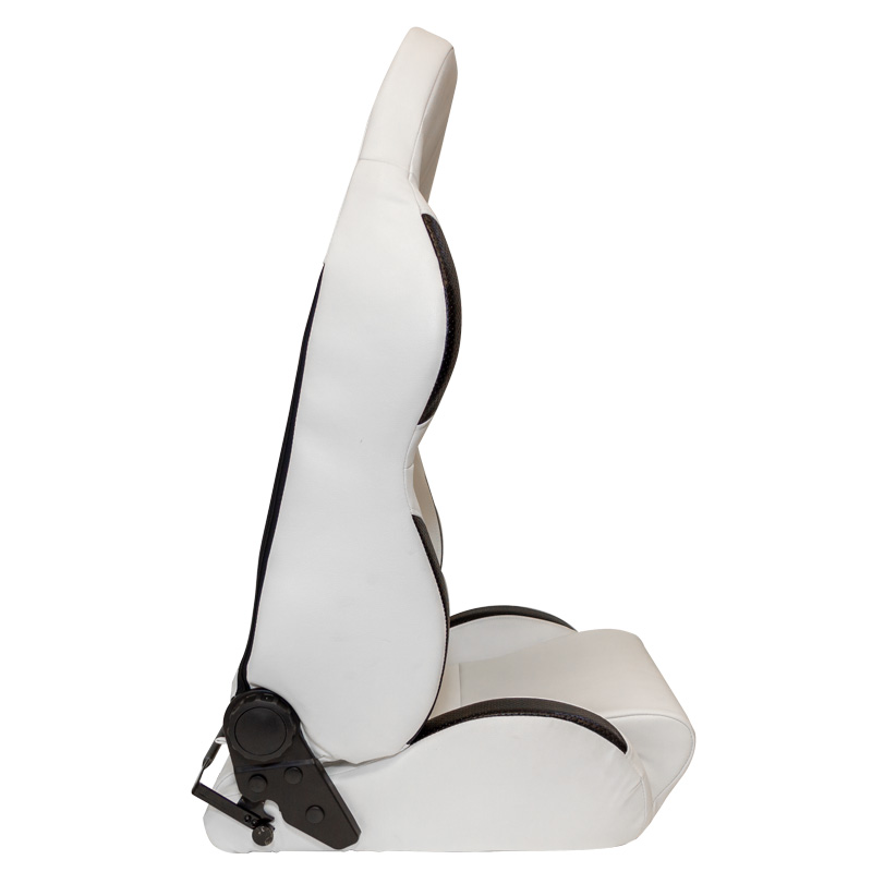Sport seat 'Type T' - White/Black Synthetic leather - Dual-side reclinable back-rest - incl. slides