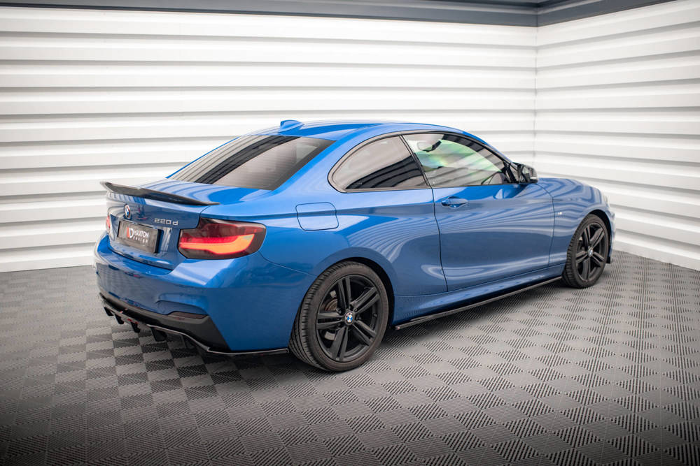 Voorspoiler passend voor BMW 2 Serie M Pakket F22 Maxton Glans Zwart