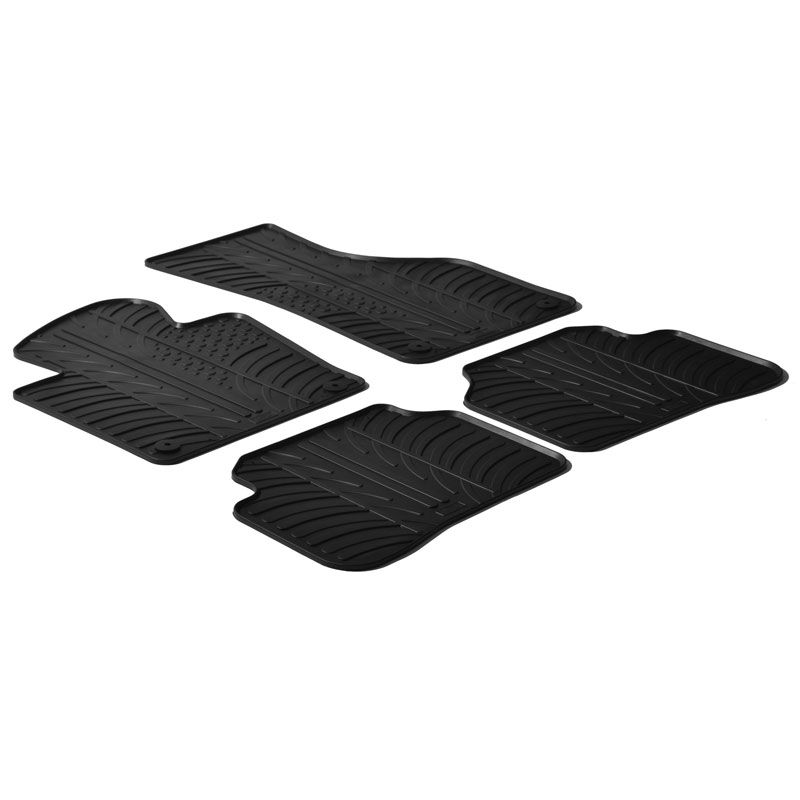 Rubber car mats set  Volkswagen Passat 2010-2014 / Volkswagen Passat CC (T profile 4-pieces + mounting clips)